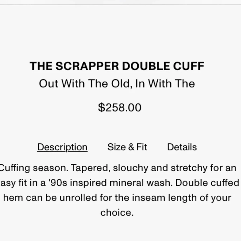 New MOTHER The Scrapper Double Cuff Sz 30